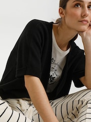 Cream Sillar Short Sleeve Open Bolero 100% Cotton Cardigan - Image 4 of 5