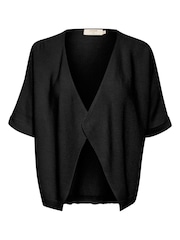 Cream Sillar Short Sleeve Open Bolero 100% Cotton Cardigan - Image 5 of 5