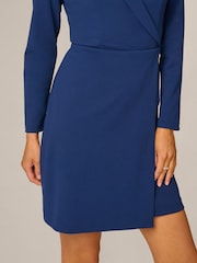 Adrianna Papell Blue Bead Detail Tuxedo Dress - Image 5 of 7