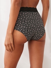 Black/Pink Heart Print Full Brief Lace Knickers 4 Pack - Image 3 of 8
