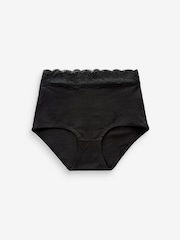 Black/Pink Heart Print Full Brief Lace Knickers 4 Pack - Image 5 of 8