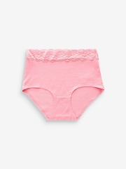 Black/Pink Heart Print Full Brief Lace Knickers 4 Pack - Image 6 of 8