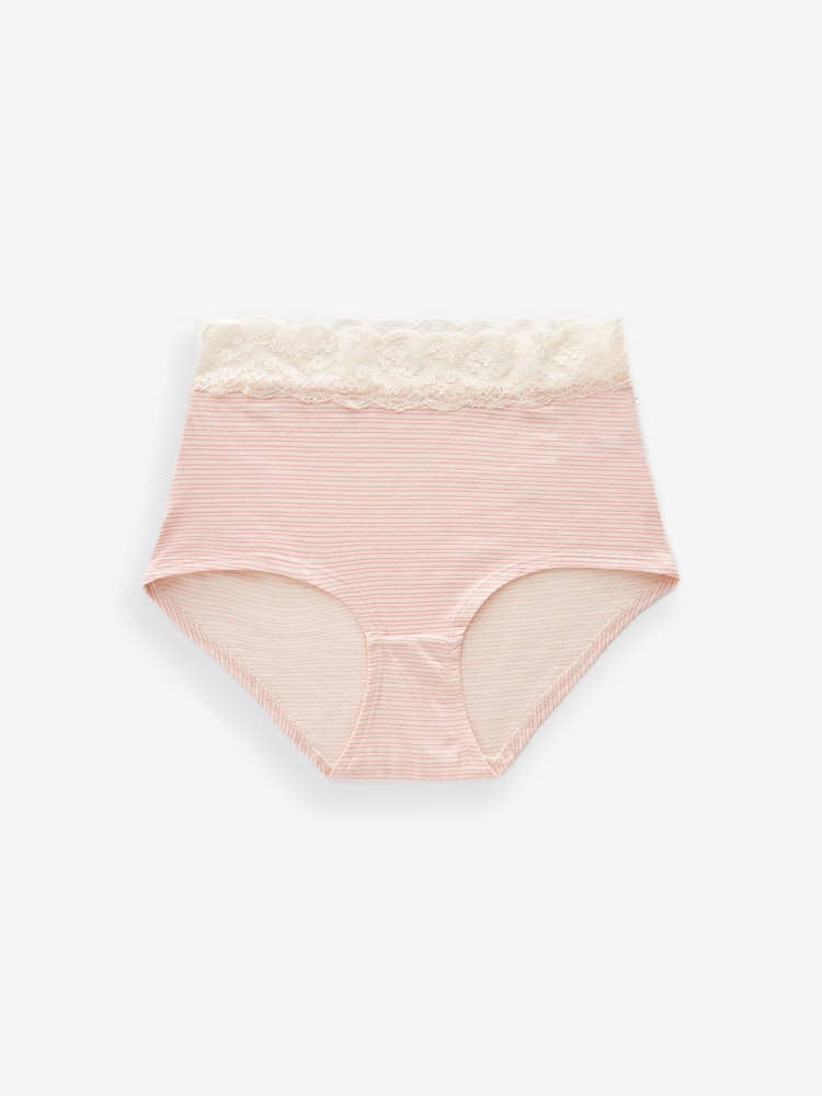 Black/Pink Heart Print Full Brief Lace Knickers 4 Pack - Image 6 of 7