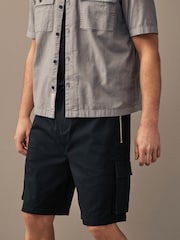 Black Smart Zip Pocket Cargo Shorts - Image 2 of 11