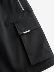 Black Smart Zip Pocket Cargo Shorts - Image 8 of 11