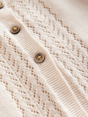 Natural - Cardigan Boden Pointelle 100% bumbac - Imaginea 3 din 3