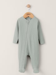 Mamas & Papas Green Baby Zip Sleepsuit - Image 1 of 4