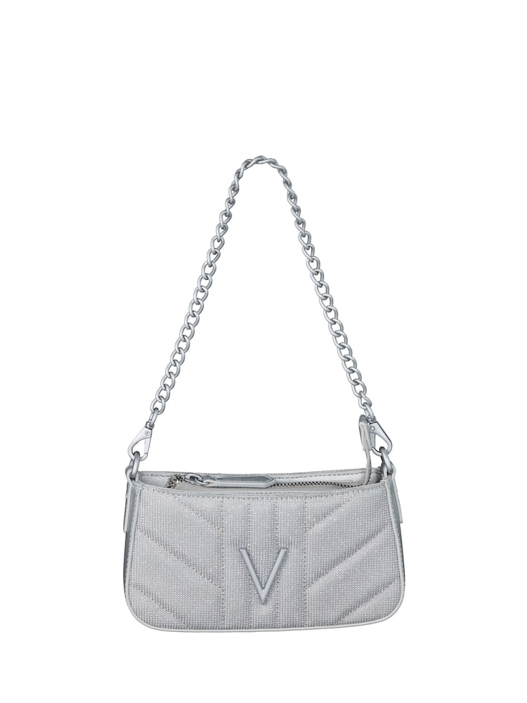 Valentino Bags Grey Portobello Glitter Mini Shoulder Bag - Image 1 of 6