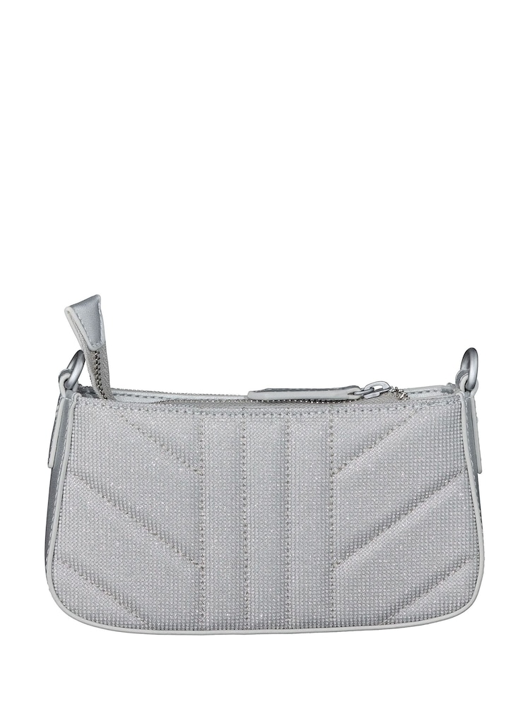 Valentino Bags Grey Portobello Glitter Mini Shoulder Bag - Image 5 of 6