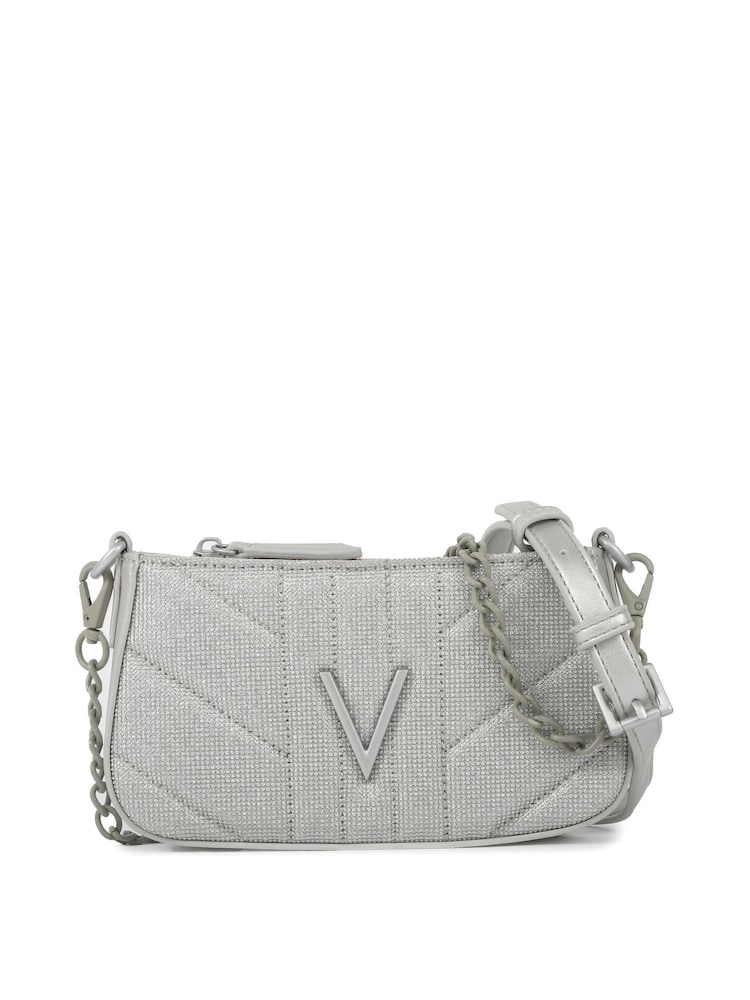 Valentino Bags Grey Portobello Glitter Mini Shoulder Bag - Image 6 of 6