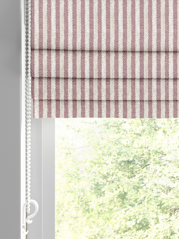 Emily Bond Raspberry Pink Oscar Stripe Made to Measure Roman Blinds - Image 1 of 5