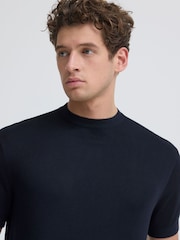 Casual Friday Blue Hitra Short Sleeve High Neck T-Shirt - Image 4 of 5