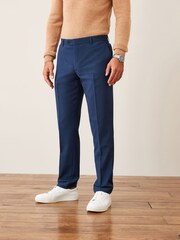 Bright Blue Slim Wool Mix Textured Suit: Trousers - Image 1 of 5