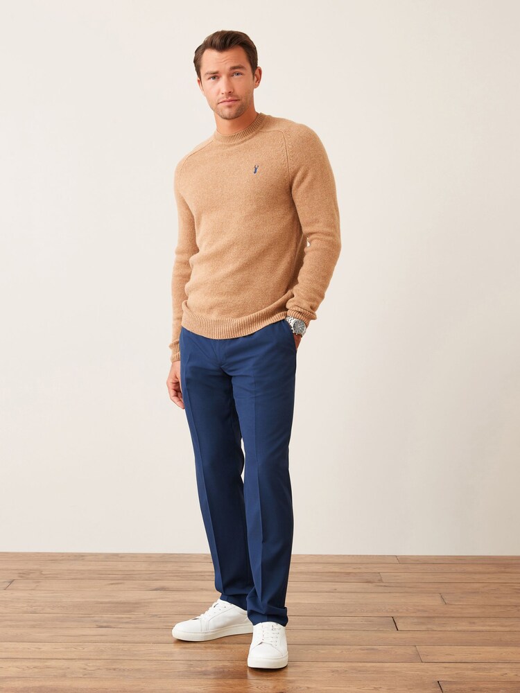 Bright Blue Slim Wool Mix Textured Suit: Trousers - Image 2 of 5