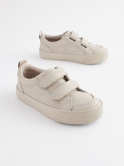 Stone Cream Wide Fit (G) Two Strap Touch Fastening Trainers - Image 1 of 7