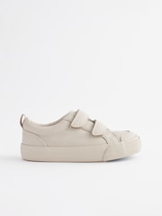 Stone Cream Wide Fit (G) Two Strap Touch Fastening Trainers - Image 2 of 7