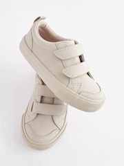 Stone Cream Wide Fit (G) Two Strap Touch Fastening Trainers - Image 5 of 7