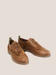 White Stuff Brown Thistle Leather Lace-Up Brogues - Image 2 of 4