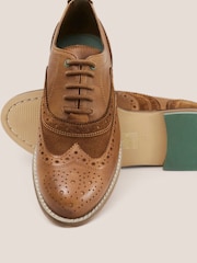 White Stuff Brown Thistle Leather Lace-Up Brogues - Image 4 of 4