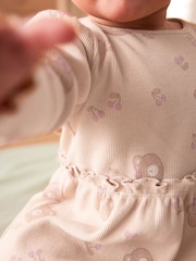 Beige Bear Baby Top And Leggings Set - Image 3 of 10