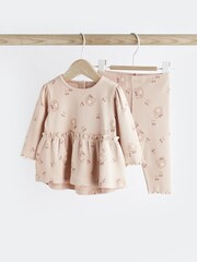 Beige Bear Baby Top And Leggings Set - Image 4 of 10