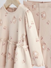 Beige Bear Baby Top And Leggings Set - Image 6 of 10