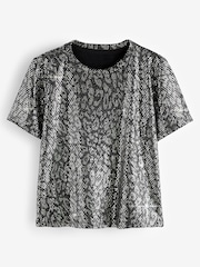 Silver Sequin T-Shirt - Image 4 of 6