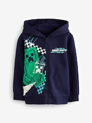 Navy Blue Licensed Minecraft Zip Through Hoodie by Next (5-14yrs) - Image 1 of 1