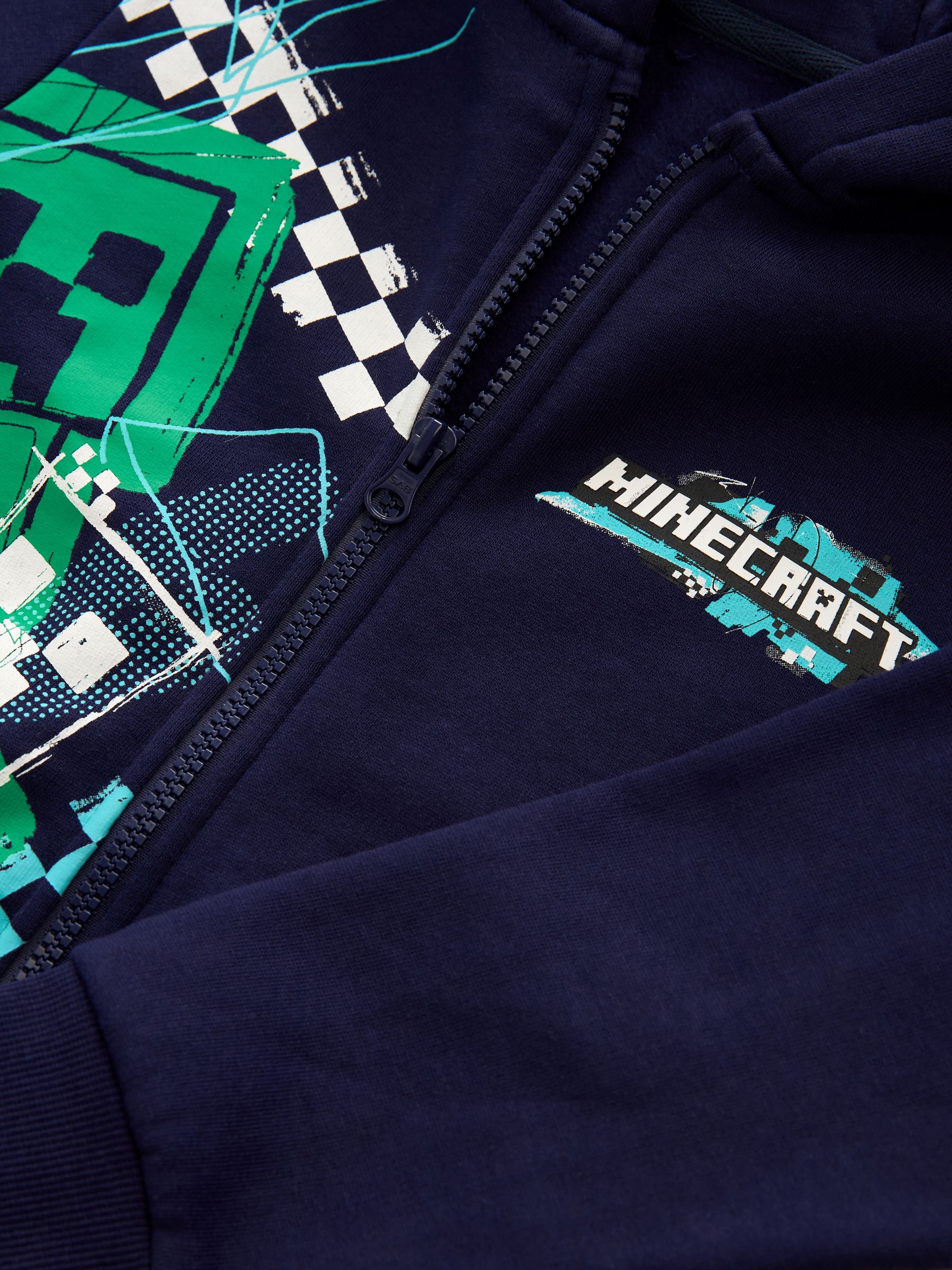 Buy Navy Blue Licensed Minecraft Zip Through Hoodie by Next 5 14yrs from Next Luxembourg