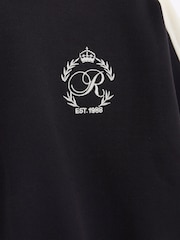River Island Black Girls Taped 100% Cotton Hoodie and Joggers Set - Image 3 of 4