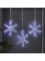 Lights4fun White Snowflake Christmas Battery Operated Light Trio - Image 2 of 2