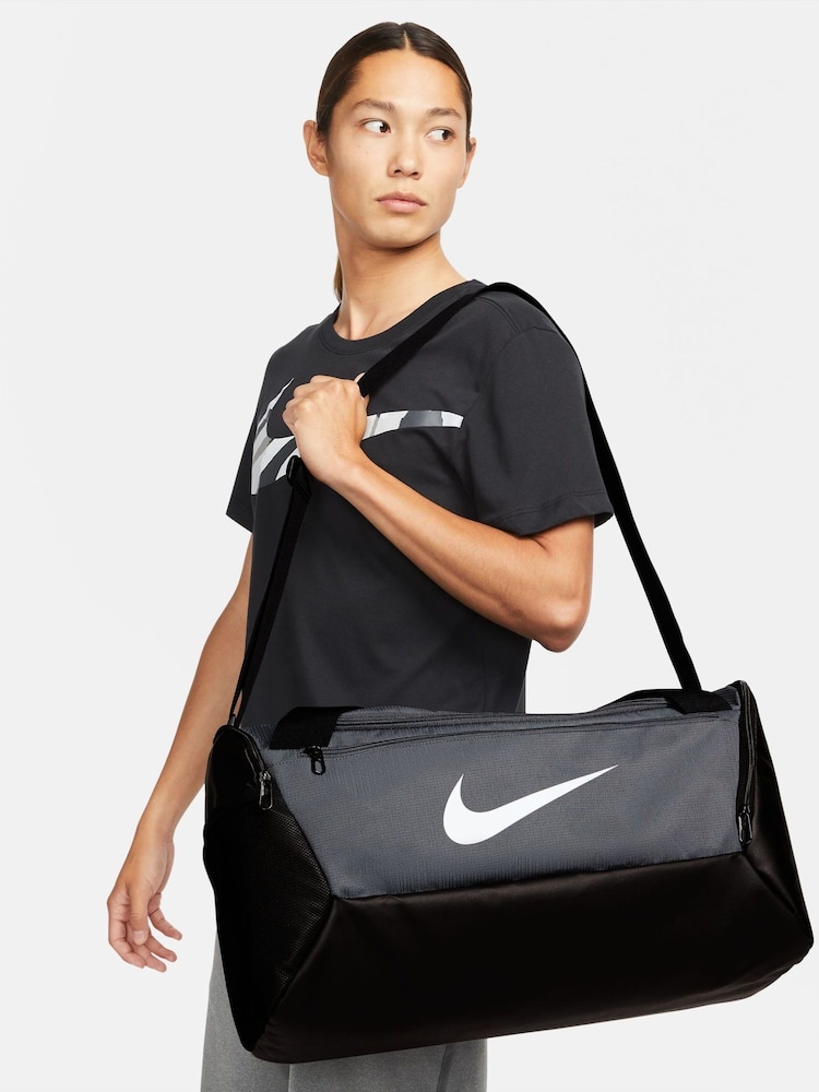 Nike Black/chrome Small Brasilia 9.5 Training Duffel Bag (41L) - Image 1 of 7