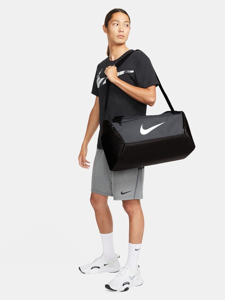Nike Black/chrome Small Brasilia 9.5 Training Duffel Bag (41L) - Image 2 of 7