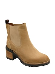 Ravel Sand Leather Cleated Sole Ankle Boots - Image 1 of 4