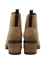 Ravel Sand Leather Cleated Sole Ankle Boots - Image 3 of 4