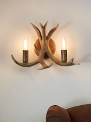Natural Antler 2 Light Wall Light - Image 1 of 6