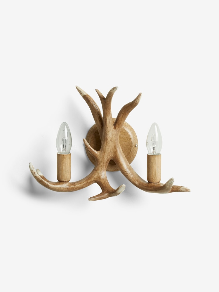 Natural Antler 2 Light Wall Light - Image 2 of 6