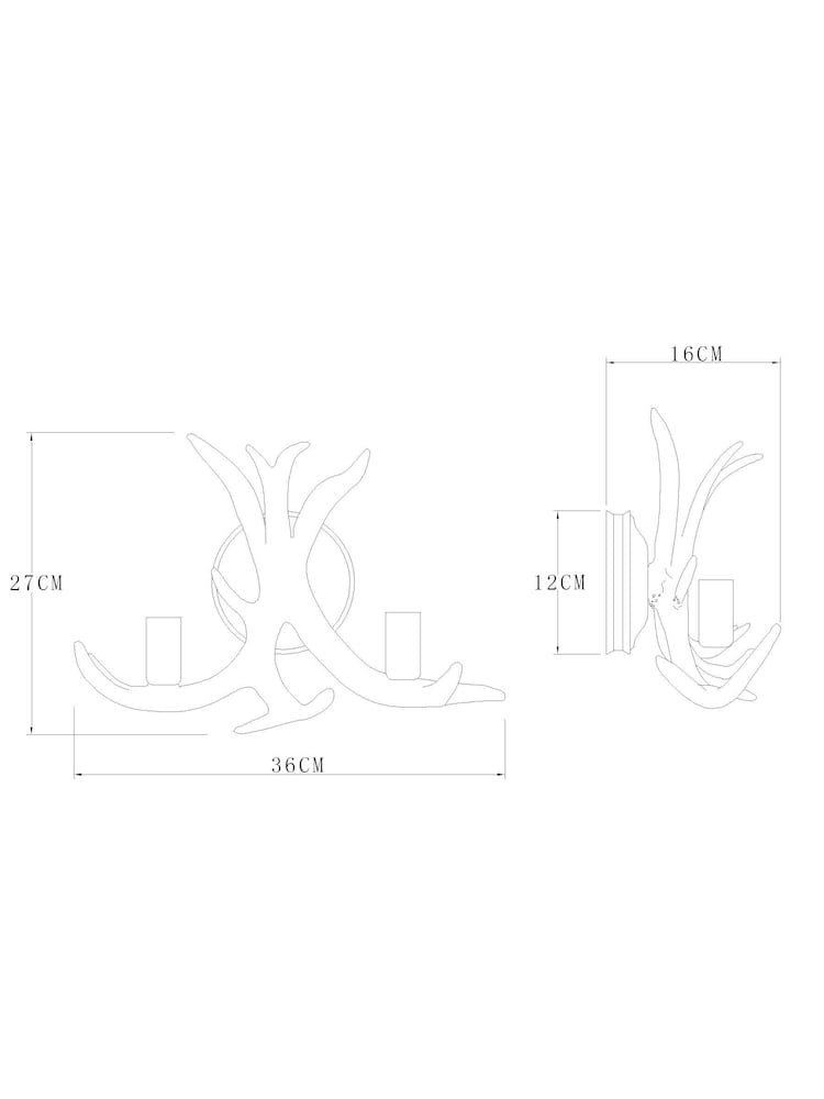 Natural Antler 2 Light Wall Light - Image 6 of 6