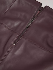 Ted Baker Valiat A-Line Leather Mini Brown Skirt - Image 4 of 5