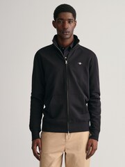 GANT Black Shield Zip-Up Sweatshirt - Image 1 of 5