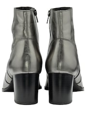 Ravel Grey Leather Heeled Ankle Boots - Image 1 of 4