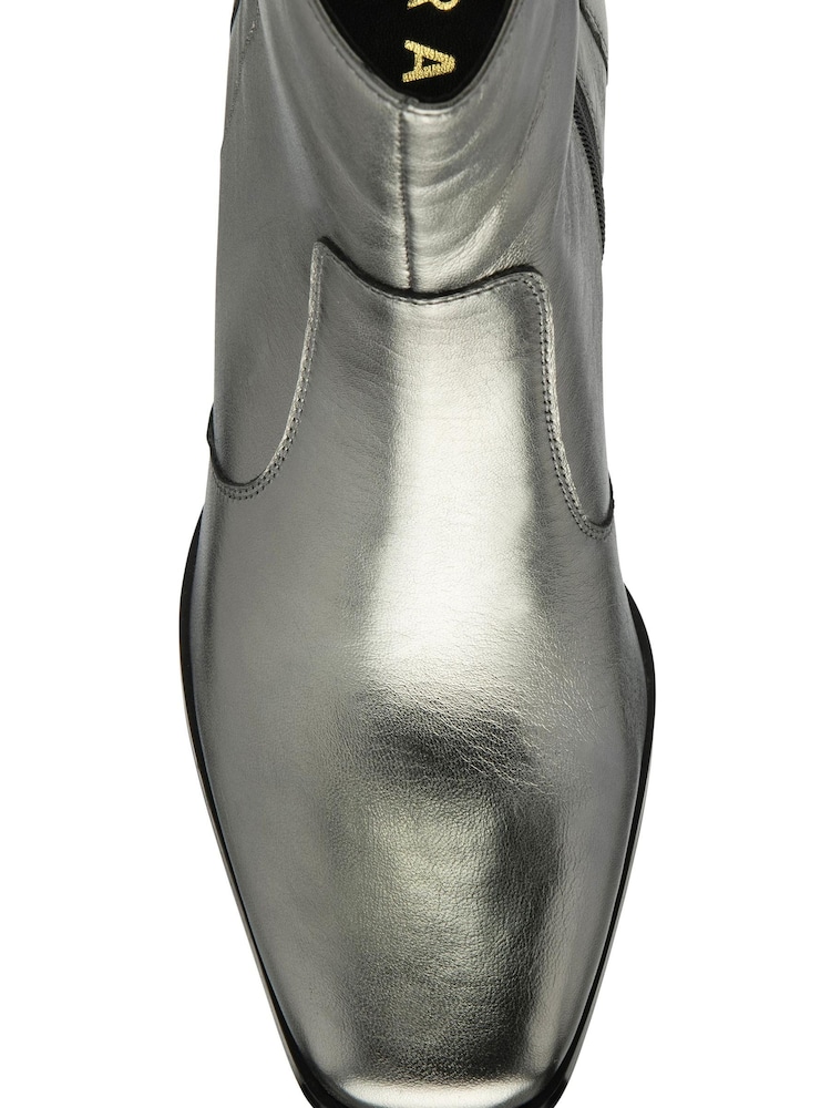 Grau - Ravel Stiefeletten aus Leder mit Absatz - Bild 4 von 4 Grau - Ravel Stiefeletten aus Leder mit Absatz - Bild 4 von 4
