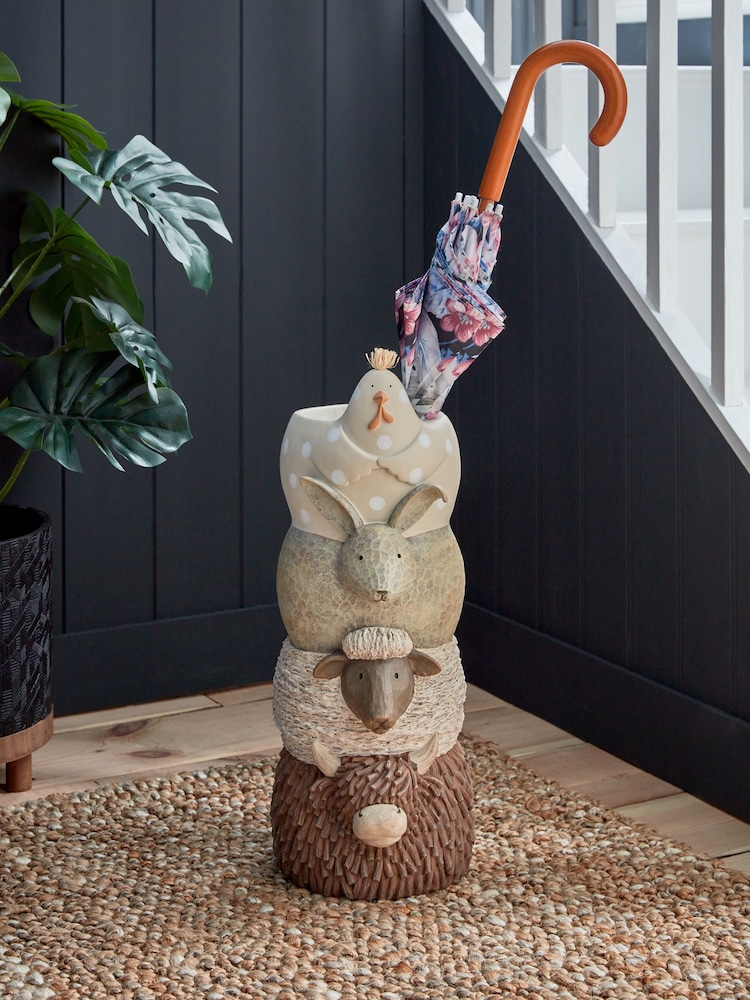 Natural XL Country Animals Umbrella Stand - Image 1 of 3