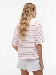 Tommy Hilfiger Red Logo Embroidery Relaxed Crew Neck T-Shirt - Image 2 of 5