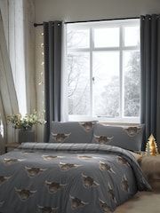 Fusion Grey Highland Cow Easy Care Duvet Cover And Pillowcase Set - Image 1 of 4