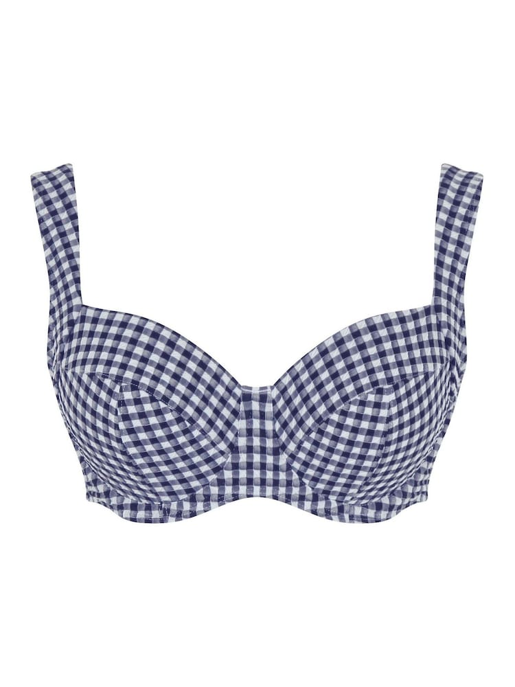 Panache Blue Olivia Full Cup Gingham Bikini Top - Image 5 of 5