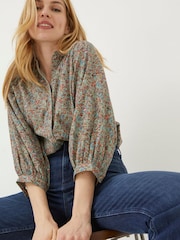 FatFace Green Evelyn Craft Floral Blouse - Image 3 of 4