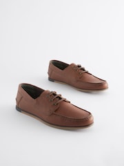 Hellbraun - Eleganter Segelschuh aus Leder - Bild 2 von 7