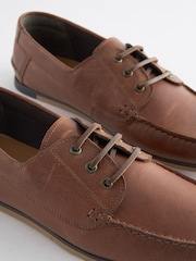 Hellbraun - Eleganter Segelschuh aus Leder - Bild 5 von 7