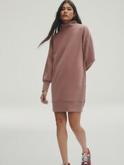 Taupe Premium High Neck Midi Dress - Image 1 of 5
